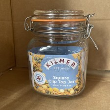 Square Clip Top Jar 1L 1000ml Airtight Glass Jar for Pickling Vegetables