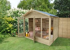 Forest 4LIFE Apex Summerhouse 8x6 Double Door 4 Window Garden Shed