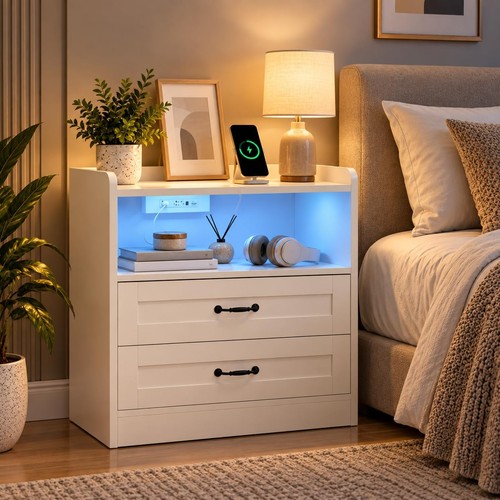 Bedside cabinet with led - cabinet,