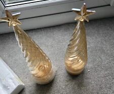 QVC Home Reflections Rotating Glass Pre-lit Christmas Tree Pair 30cm 