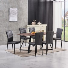 OAK Effect Dining Table Set 6/4 Leather/Velvet/Suede Chairs Kitchen Home Office