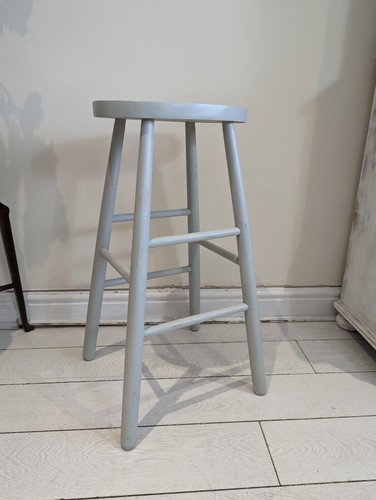 Solid wood bar stool - wood, painted