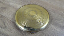 LADIES COMPACT Mirror GWENDA LATE ART DECO circa 1930 ENGINE TURNED Brass.