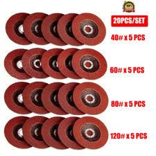20x FLAP GRINDING SANDING DISCS 115mm 4.5Inch 40 60 80 120 GRIT ANGLE WHEEL UK