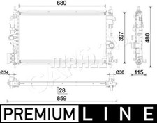 Radiator MAHLE Fits OPEL Astra