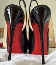 Christian Louboutin Private Number 120 Black Patent Heels, Used, Size EU 37 UK 4