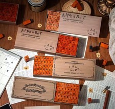 70 Pcs Wooden Alphabet Stamps
