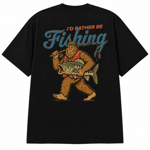 Funny bigfoot fishing shirt - funny,