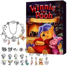 Christmas Advent Calendar Bracelet 24 Days Countdown Winnie the Pooh DIY Charm