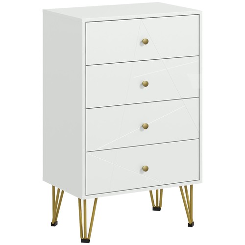 Homcom drawer dresser - homcom, 4-drawer