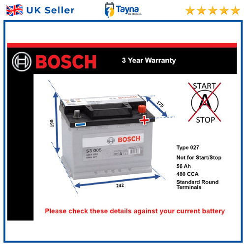 Car battery s3005 bosch - battery, 027