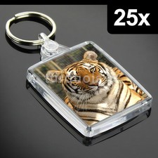 25x Premium Clear Acrylic Blank Keyrings Key Fobs 45 x 35 mm | Passport Photo