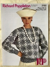 Richard Poppleton knitting pattern 2152. DK Fair Isle Sweater, chart 32-38". NEW