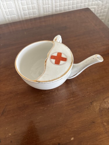 Antique porcelain red - red, cross