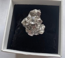 Yves Saint Laurent Ysl  Rock Ring with pearl and stone Costume Ring Size O BOX