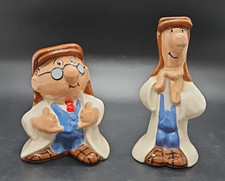 Vintage Tetley Tea Folk, Wade Gaffer & Sydney Cruet Set. Salt/Pepper Set. 1996