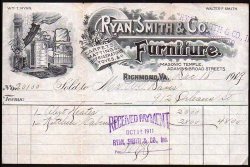 1909 richmond furniture - 1909, va