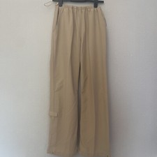 Ton Sur Ton Pants Beige Cargo Joggers Elastic Waist Embroidered . Size 14