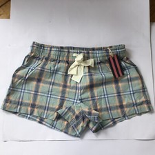 Jack Wills Blue Check Pyjama Shorts Sleep Shorts 100% Cotton Size 8 New