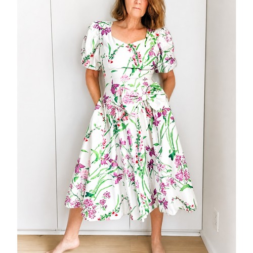 Vtg 90s floral tea - vtg, dress