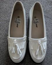 Graceland White Patent Loafer Shoes Size 5 Bnwt
