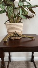 Vintage brass wall hanging decorative pistol 