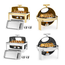 Wilprep Chaffing Dishes Buffet Set Stainless Steel Gold Food Warmer 6.3qt 8.4qt