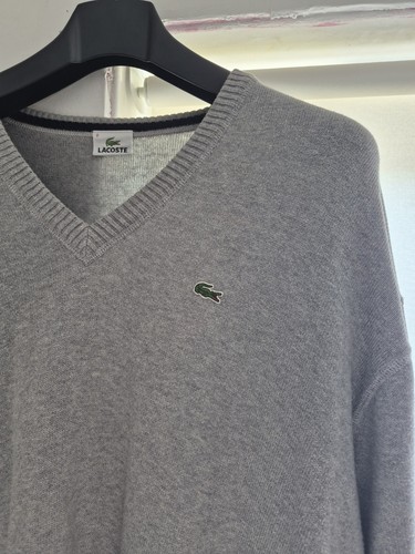 Lacoste men grey knit neck - men's, v-neck