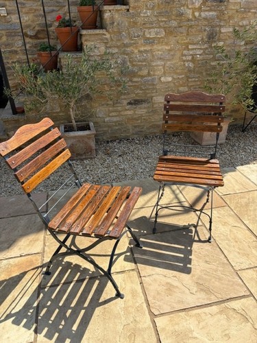 Vintage metal folding chairs