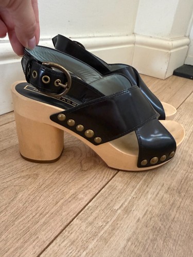 Marc jacobs black leather - black, wood