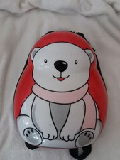 SKYFLITE KIDZ Polar Bear Red/White - Hard Front Backpack/Cabin Case - Preloved