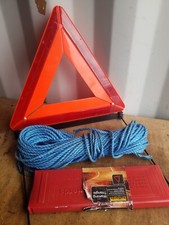 Halfords Warning Triangle Emergency Breakdown Reflective Foldable Sign Tow Rope