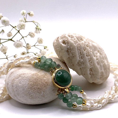Pearls necklace natural - pearls,