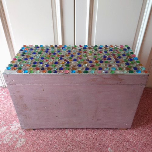 Vintage wooden storage chest - vintage,