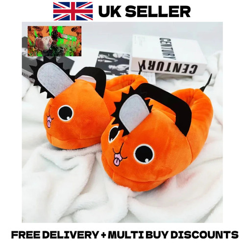 Pochita plush slippers anime - pochita,