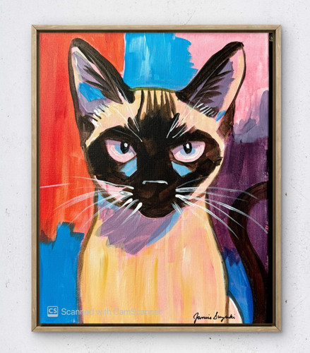 Janiceart original cat 11x14 - janiceart,