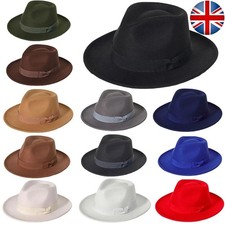 Mens Wide Brim Fedora Hat
