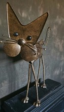 Vintage Rustic Metal Cat
