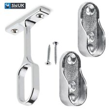 Wardrobe Pole Hanging Rail Oval 30x15 Tube Bar Clothes Storage Chrome + Fittings