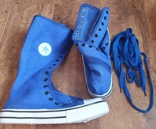 Bright Blue Zipped Pump Boots  Size 37 Boxed - Fancy Dress - Latex