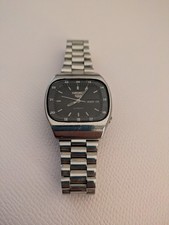 Vintage Seiko Automatic Men's Watch Black 24 Hours Dial Case Size 36.3 mm