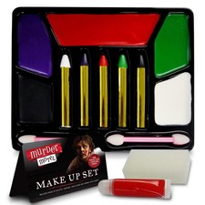 Halloween Zombie Make Up Kit | Horror Face Paint Set | Fake Blood Crayons Sponge