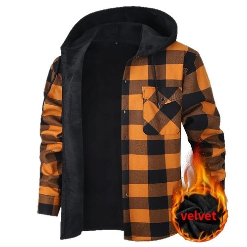 Mens hooded lumberjack plaid - hooded,