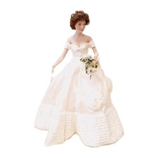 Vintage Jackie Kennedy Wedding Dress Porcelain Franklin Heirloom Doll (NE)