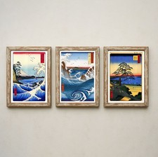 3 x Ando Hiroshige Mount Fuji Japan Japanese  Art Picture Painting Poster Print