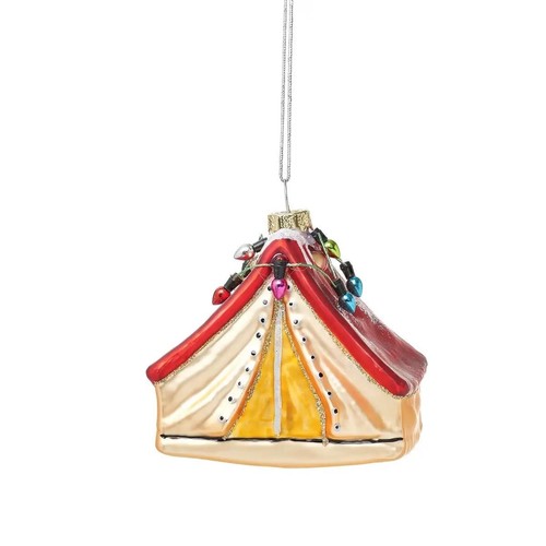 Novelty glass tent bauble - glass,