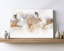 Running Hare Canvas Wall Art