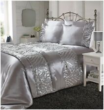 Crystal Shimmer Diamante Sequins Sparkle Duvet Quilt Bedding Pillow Cover Set