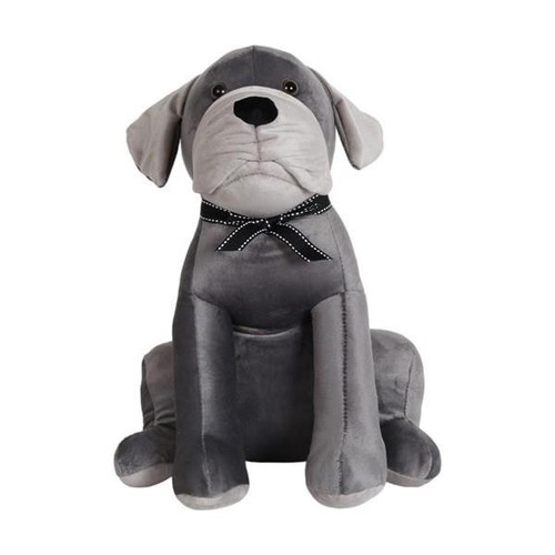Grey dog door stop weighted - dog,
