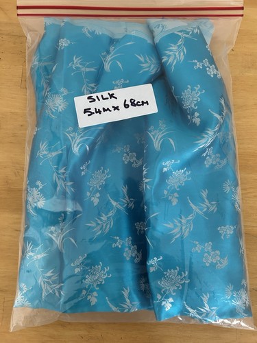 Vintage turquoise blue silk - blue,